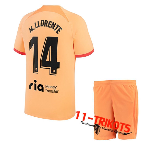 Atletico Madrid (M. LLORENTE #14) Kinder Third Trikot 2022/2023