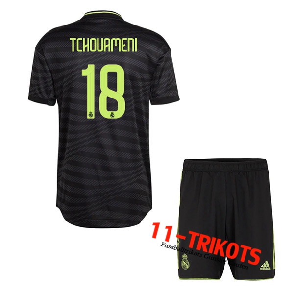 Real Madrid (TCHOUAMENI #18) Kinder Third Trikot 2022/2023