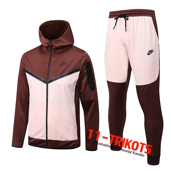 NIKE Trainingsanzug Mit Kapuze Windbreaker Rosa/Braun 2022/2023