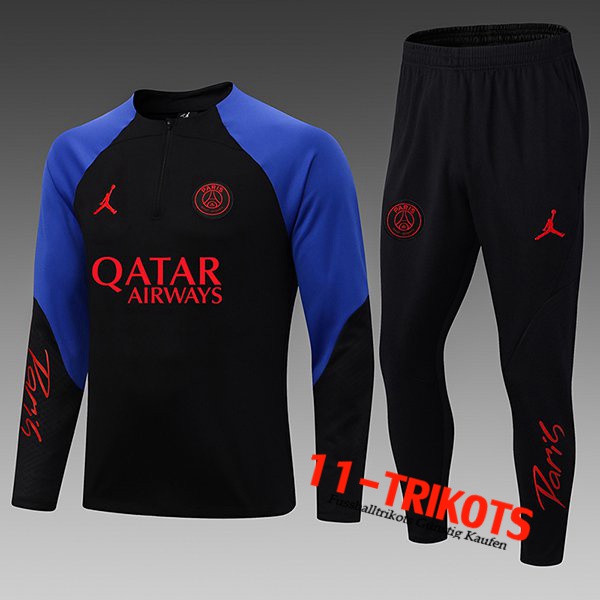 Jordan PSG Kinder Fussball Trikots Trainingsanzug Schwarz/Blau 2022/2023