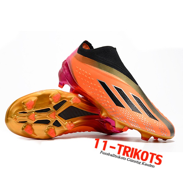 Adidas Fussballschuhe X Speedportal .1 2022 World Cup Boots FG Orange/Schwarz