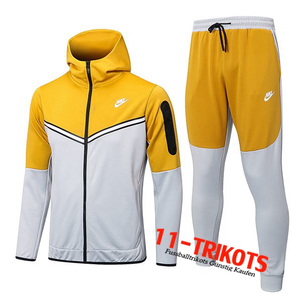 Nike Trainingsanzug Windjacke Mit Kapuze Grau/Gelb 2022/2023