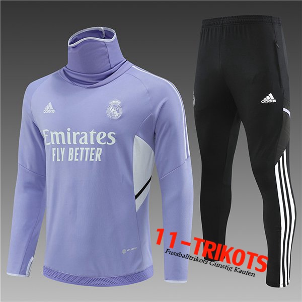 Real Madrid Trainingsanzug Kinder Hoher Kragen lila 2022/2023