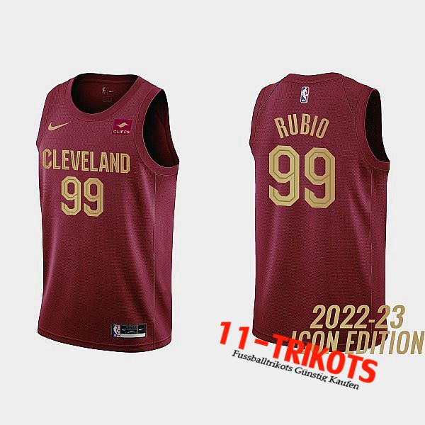 Cleveland Cavaliers Trikots (RUBIO #99) 2022/23 Rot Foncé