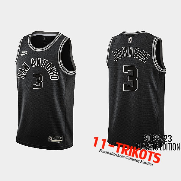 San Antonio Spurs Trikots (JOHNSON #3) 2022/23 Schwarz