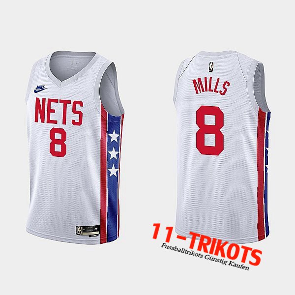 Brooklyn Nets Trikots (MILLS #8) 2022/23 Weiß