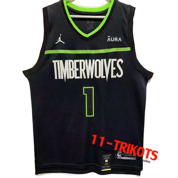 Minnesota Timberwolves Trikots (EDWARDS #1) 2022/23 Schwarz