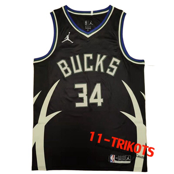 Milwaukee Bucks Trikots (ANTETOKOUNMPO #34) 2022/23 Schwarz