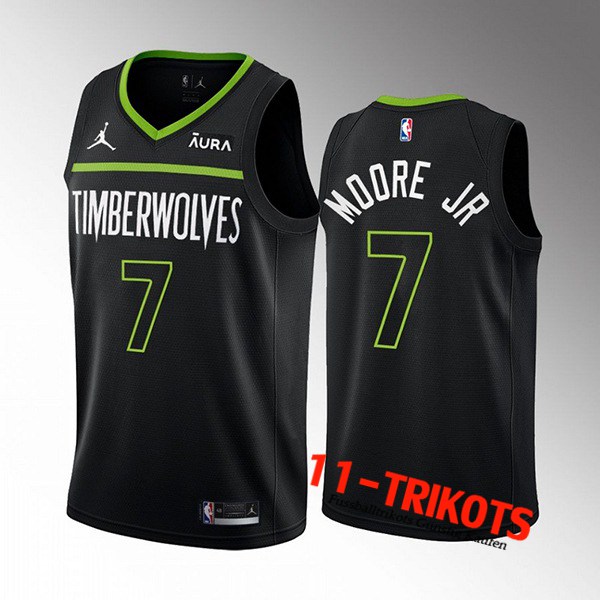 Minnesota Timberwolves Trikots (MOORE JR #7) 2022/23 Schwarz