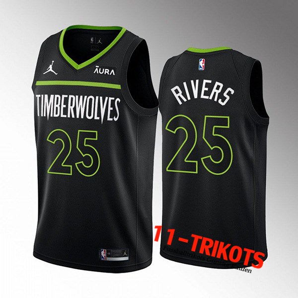 Minnesota Timberwolves Trikots (RIVERS #25) 2022/23 Schwarz