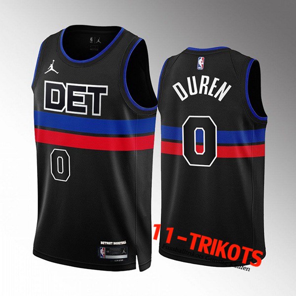 Detroit Pistons Trikots (DUREN #0) 2022/23 Schwarz