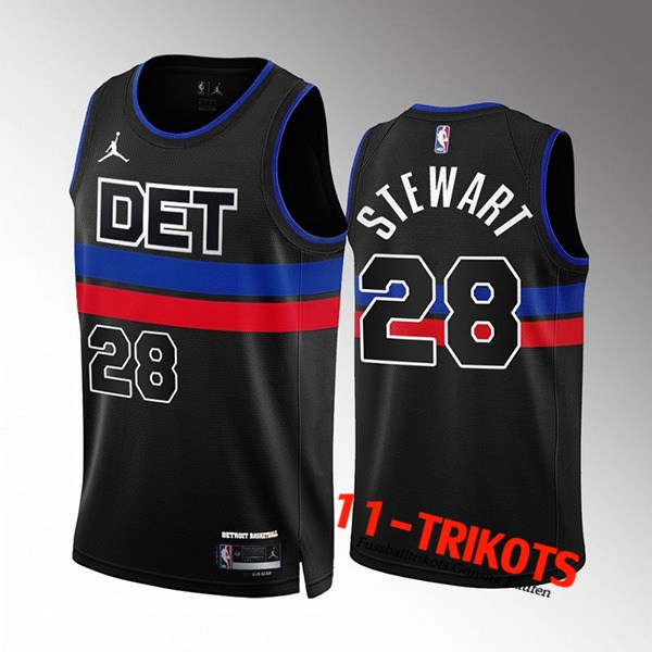 Detroit Pistons Trikots (STEWART #28) 2022/23 Schwarz