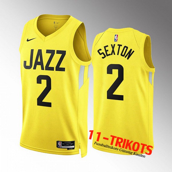 Utah Jazz Trikots (SEXTON #2) 2022/23 Gelb