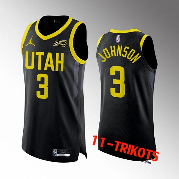 Utah Jazz Trikots (JOHNSON #3) 2022/23 Schwarz