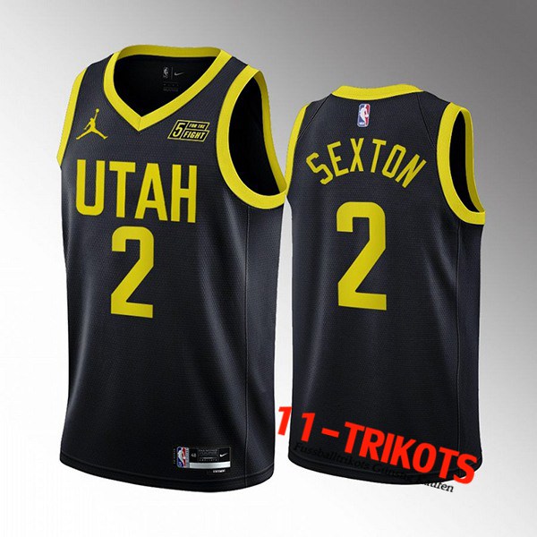 Utah Jazz Trikots (SEXTON #2) 2022/23 Schwarz