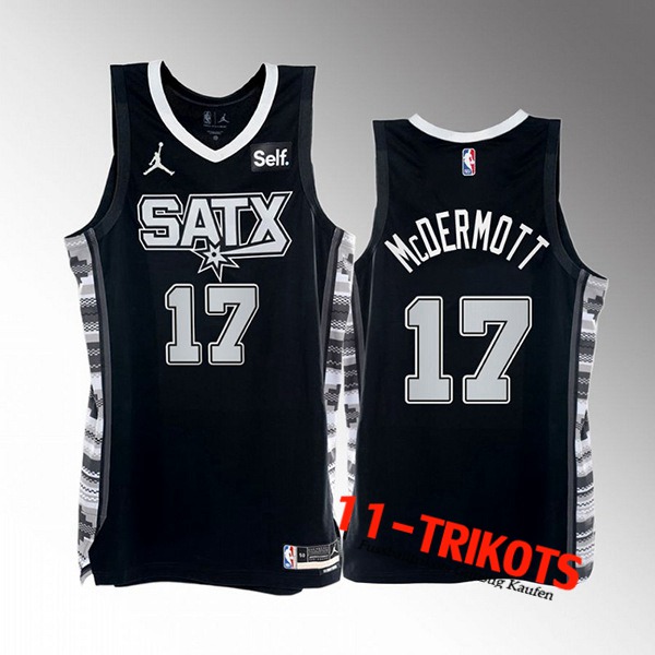 San Antonio Spurs Trikots (McDERMOTT #17) 2022/23 Schwarz