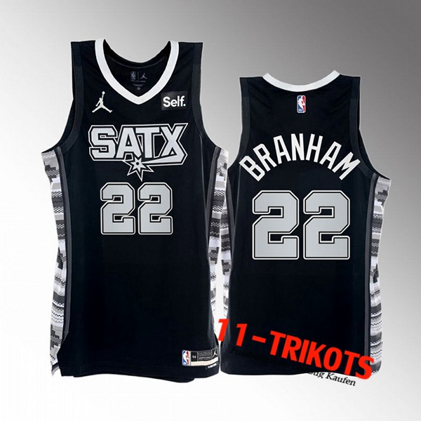 San Antonio Spurs Trikots (BRANHAM #22) 2022/23 Schwarz