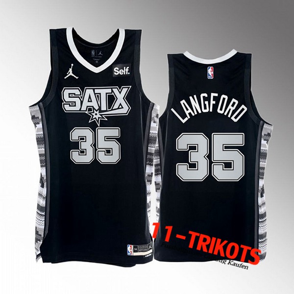 San Antonio Spurs Trikots (LANGFORD #35) 2022/23 Schwarz