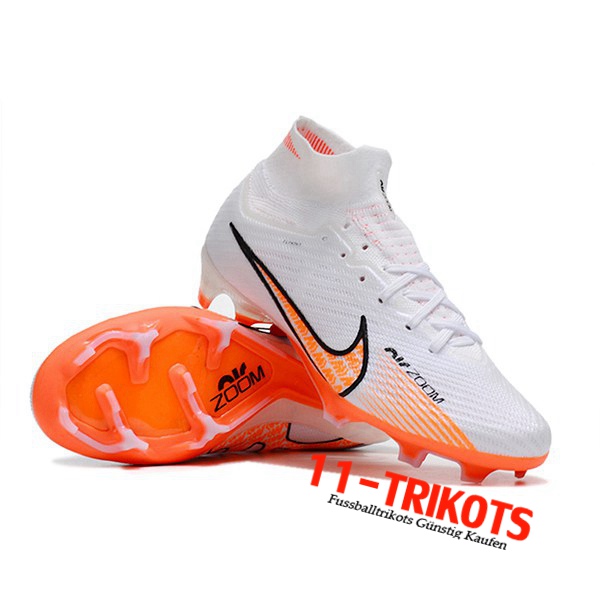 Nike Fussballschuhe Air Zoom Mercurial Superfly IX Elite FG Weiß/Orange