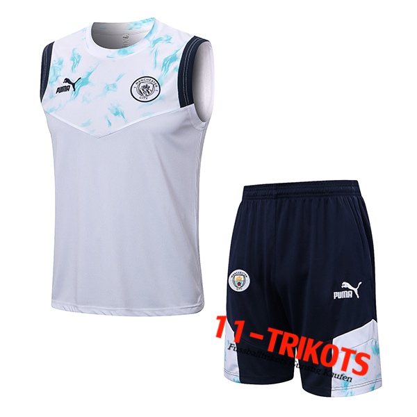 Manchester City Trainingstrikot + Shorts Weiß 2022/2023