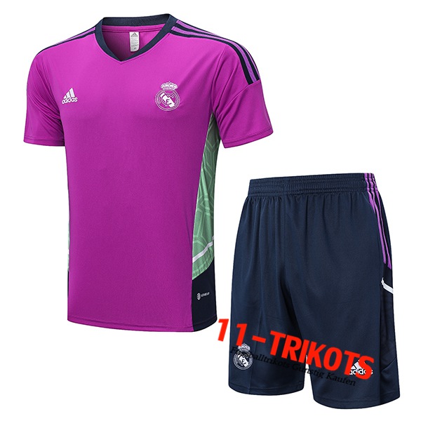 Real Madrid Trainingstrikot + Shorts lila 2022/2023