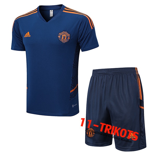 Manchester United Trainingstrikot + Shorts Navy blau 2022/2023
