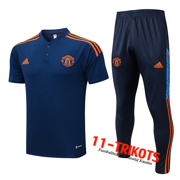 Manchester United Poloshirt Navy blau 2022/2023