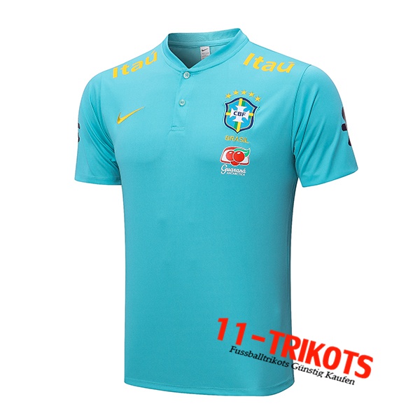 Brasilien Poloshirt Hellblau 2022/2023