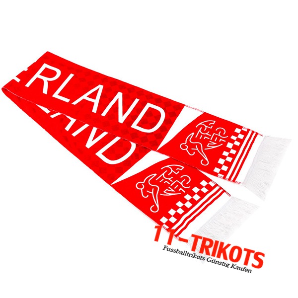 Neues Schals WM 2022 Schweiz Rot/Weiß