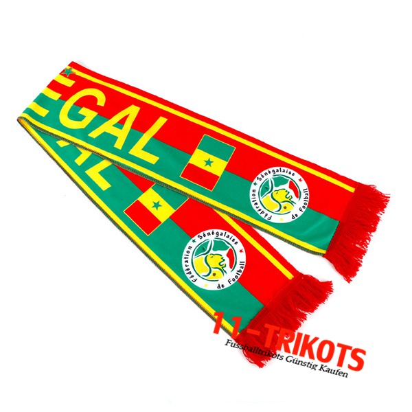 Neues Schals WM 2022 Sénégal Rot/Gelb/Grün