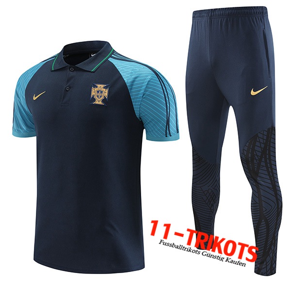 Portugal Poloshirt Blau Marine 2022/2023