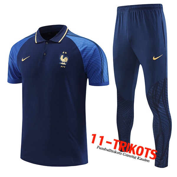 Frankreich Poloshirt Blau Marine 2022/2023