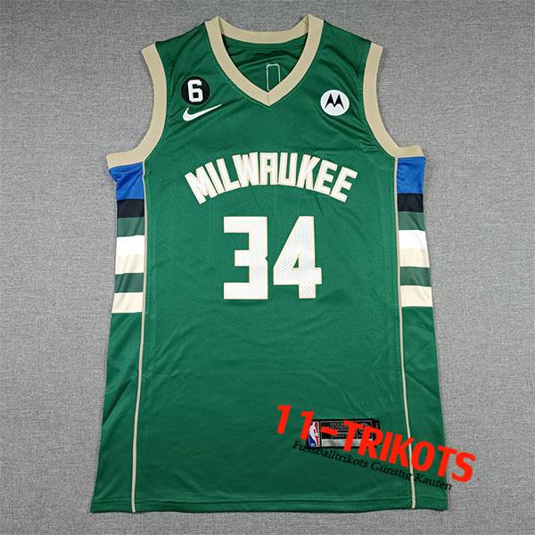 Milwaukee Bucks Trikots (ANTETOKOUNMPO #34) 2022/23 Grün