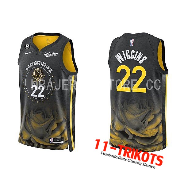 Golden State Warriors Trikots (WIGGINS #22) 2022/23 Schwarz/Gelb