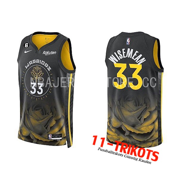 Golden State Warriors Trikots (WISEMEAN #33) 2022/23 Schwarz/Gelb