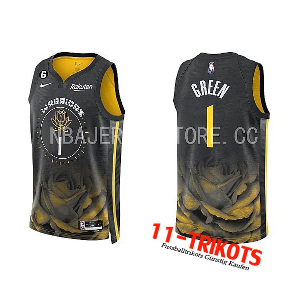 Golden State Warriors Trikots (GREEN #1) 2022/23 Schwarz/Gelb