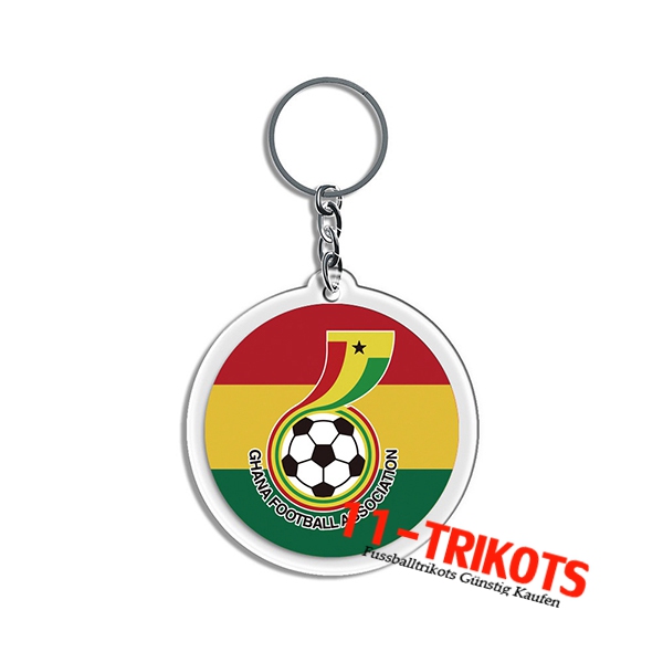 Neues Schlüsselhalter Arrondir WM 2022 Ghana Rot/Gelb/Grün