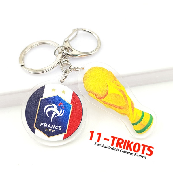 Neues Schlüsselhalter Arrondir WM 2022 + Frankreich Blau/Weiß/Rot