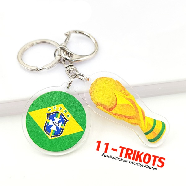 Neues Schlüsselhalter Arrondir WM 2022 + Brasilien Grün