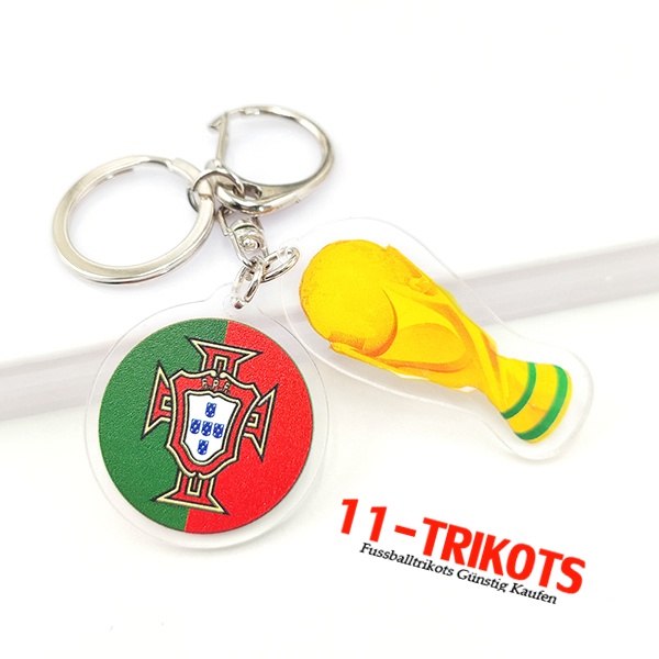 Neues Schlüsselhalter Arrondir WM 2022 + Portugal Grün/Rot