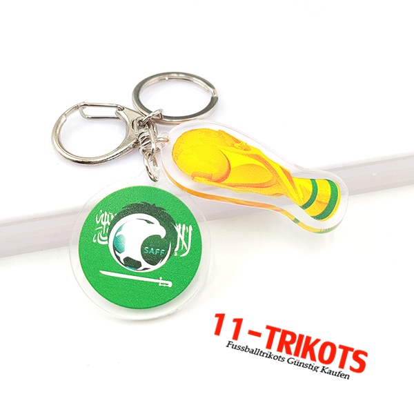 Neues Schlüsselhalter Arrondir WM 2022 + Saudi-Arabien Grün