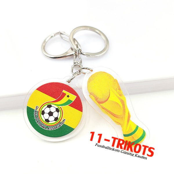 Neues Schlüsselhalter Arrondir WM 2022 + Ghana Rot/Gelb/Grün