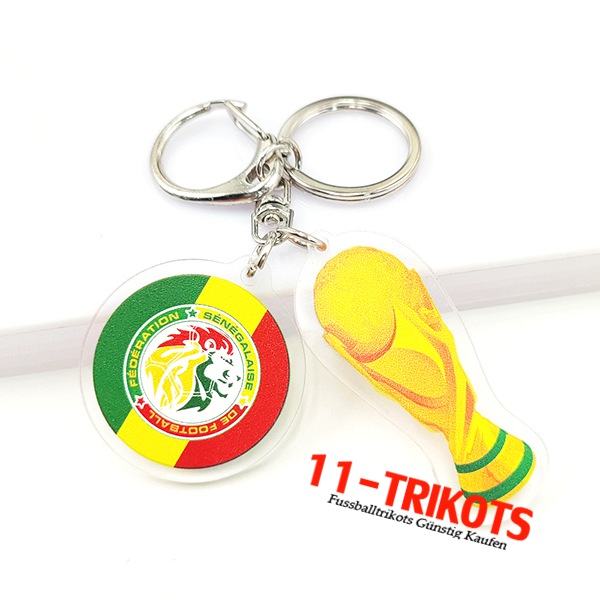Neues Schlüsselhalter Arrondir WM 2022 + Senegal Grün/Gelb/Rot