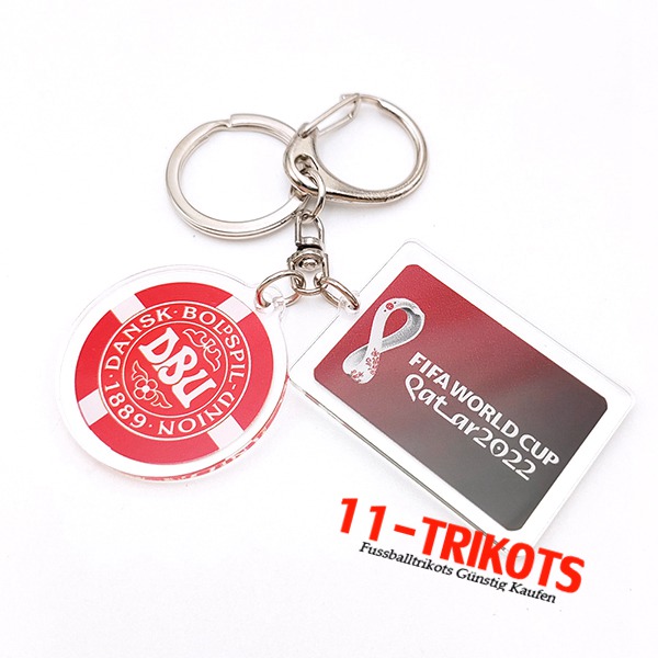 Nouvelle Schlüsselhalter WM 2022 Dänemark Rot/Weiß