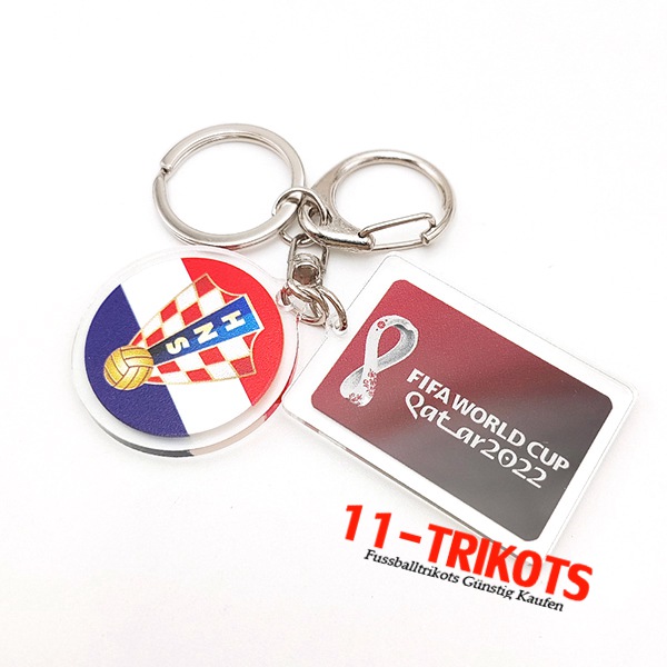 Nouvelle Schlüsselhalter WM 2022 Kroatien Rot/Weiß/Blau