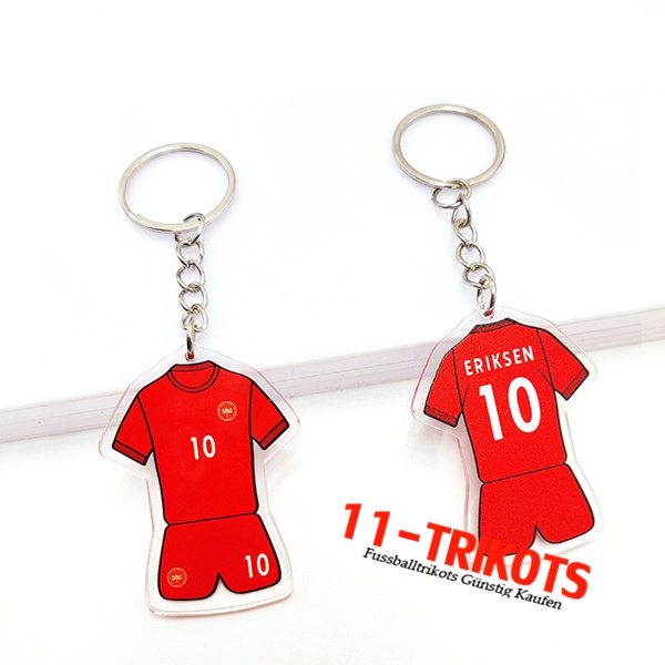 Neues Schlüsselhalter WM 2022 Dänemark (ERIKSEN) Rot