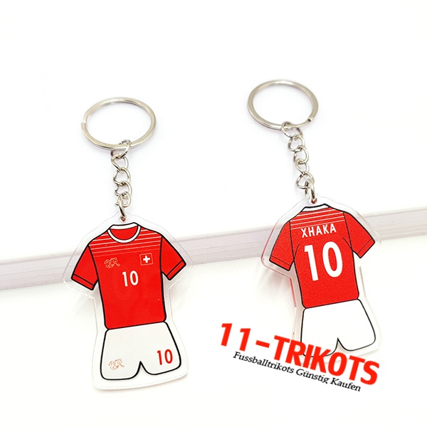 Neues Schlüsselhalter WM 2022 Schweiz (XHAKA) Rot