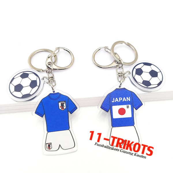 Neues Schlüsselhalter Fußball WM 2022 Japan Blau