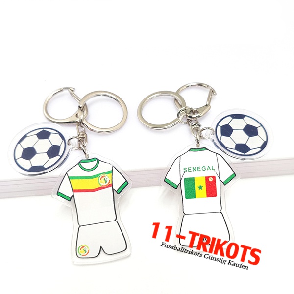 Neues Schlüsselhalter Fußball WM 2022 Senegal Weiß