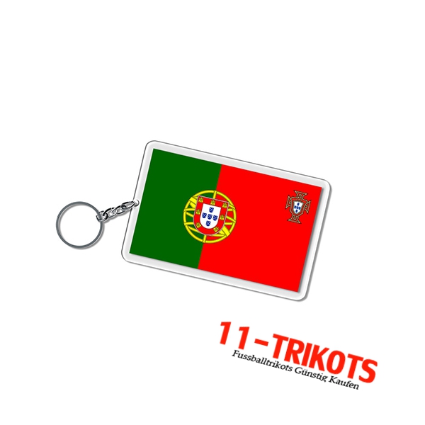 Neues Schlüsselhalter Carré WM 2022 Portugal Grün/Rot